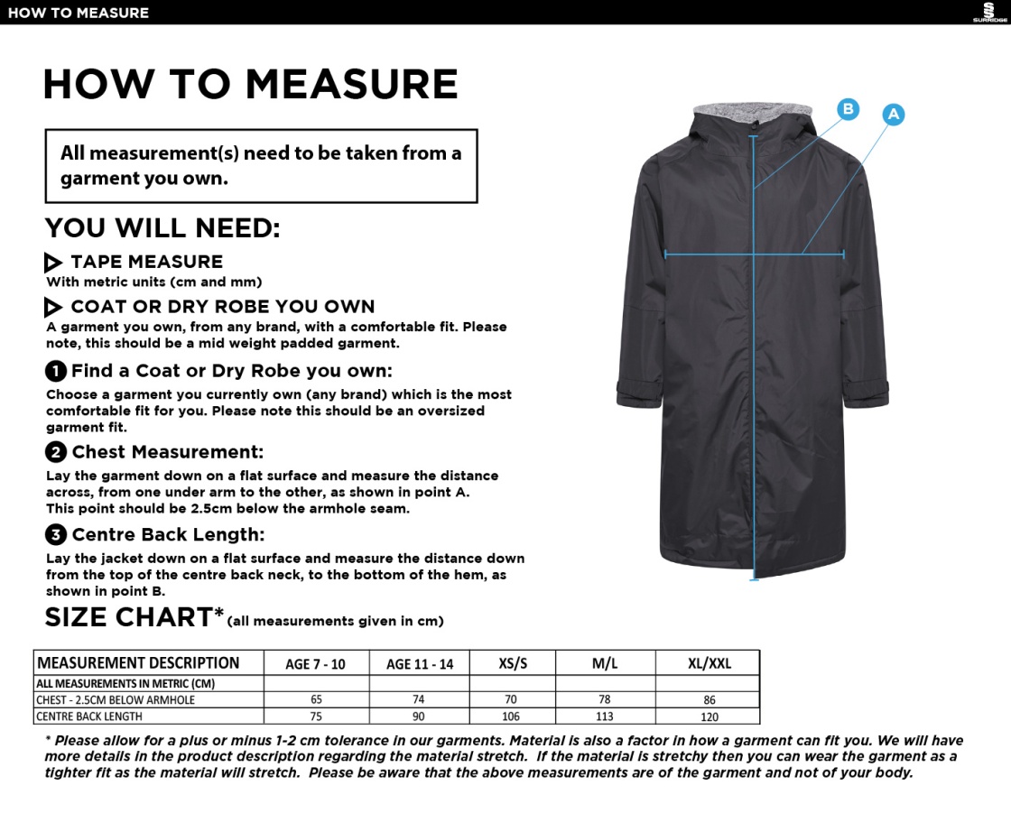 Lincoln Students Union - Thermal Robe - Unisex Fit - Size Guide