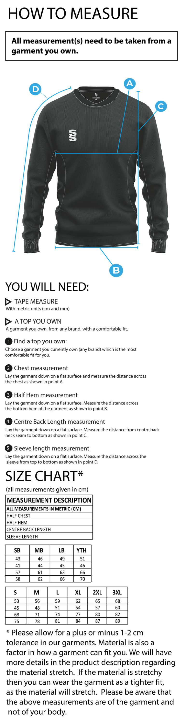 Lincoln Students Union - Run Out Top - Unisex Fit - Size Guide