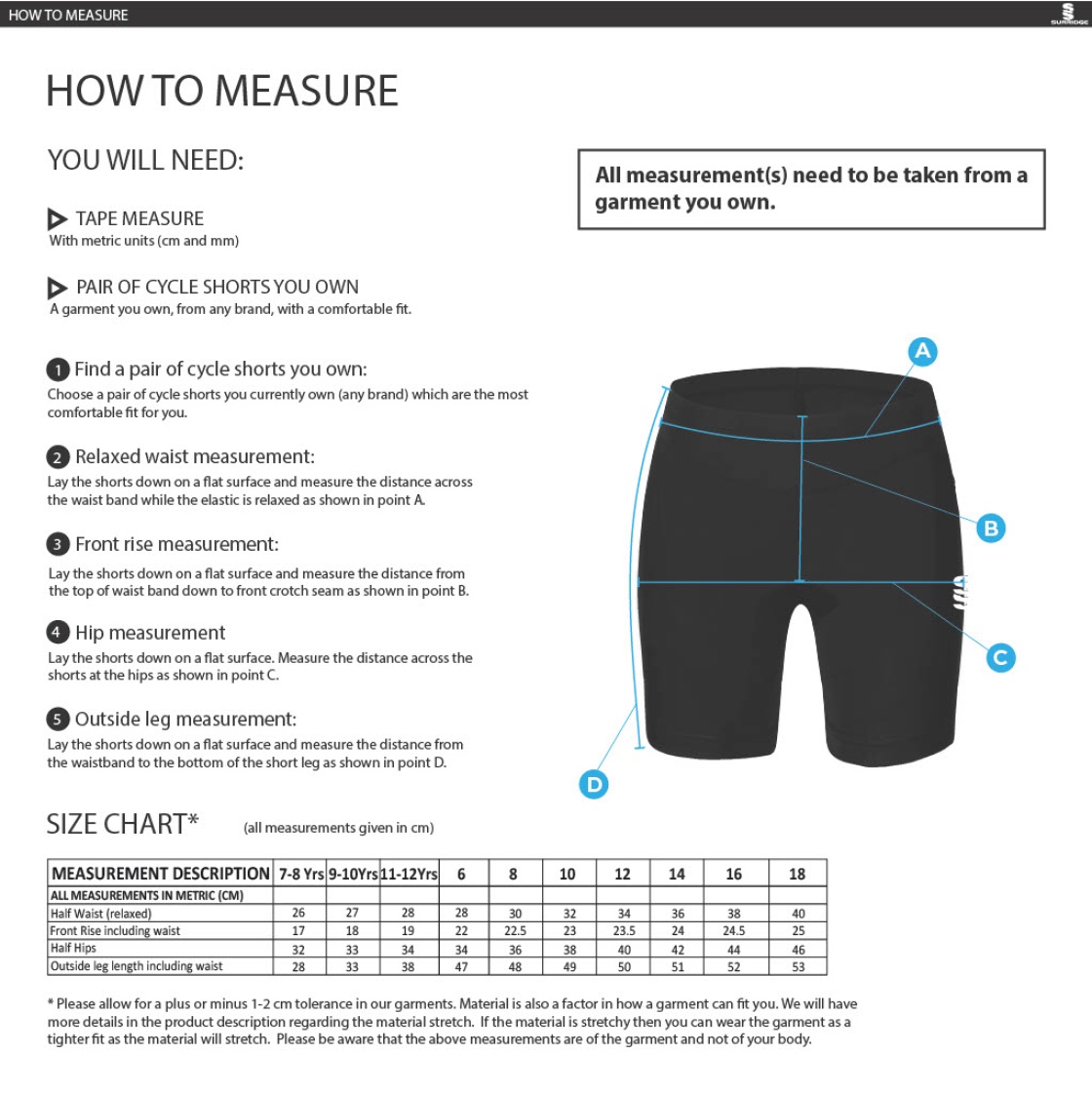 Rowing - Women's Dual Cycling Short : Navy - Size Guide