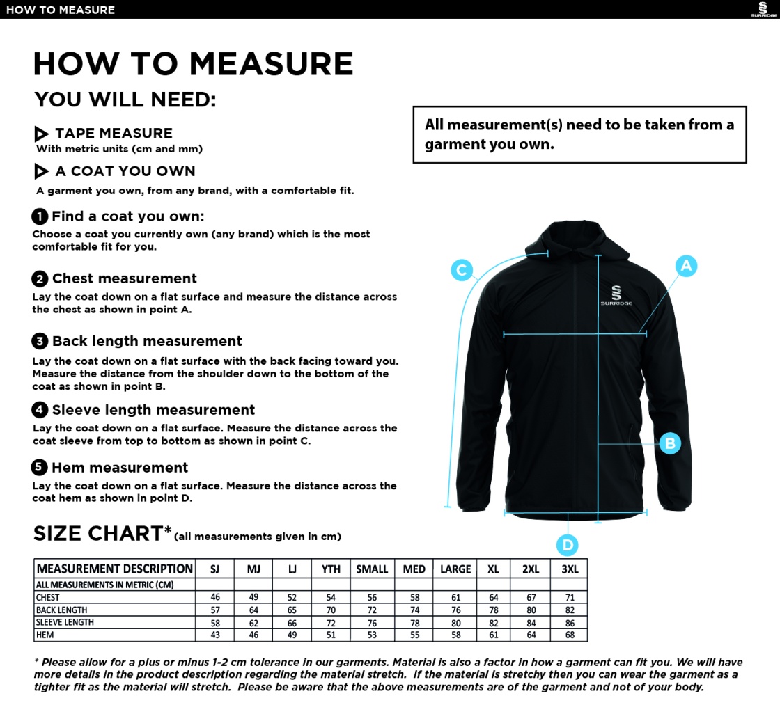 Climbing - Dual Elite 1/4 Zip Hoody / Rain Jacket : Navy - Size Guide