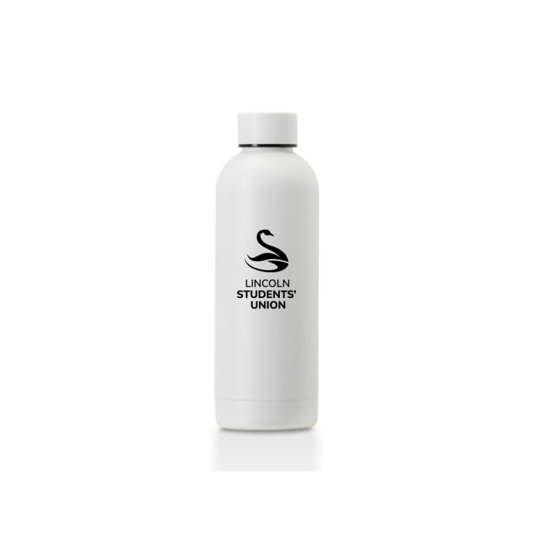 University of Lincoln - Stainless Steel Bottle - White - 500ML